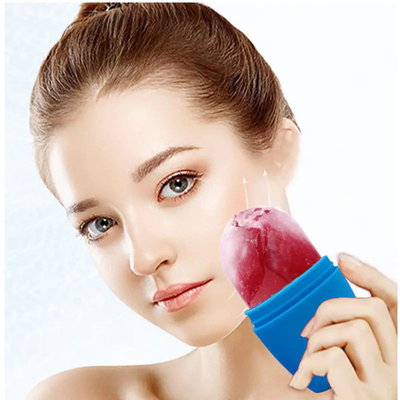 Rose Ice Roller Face Massage Tool with Silicone Base
