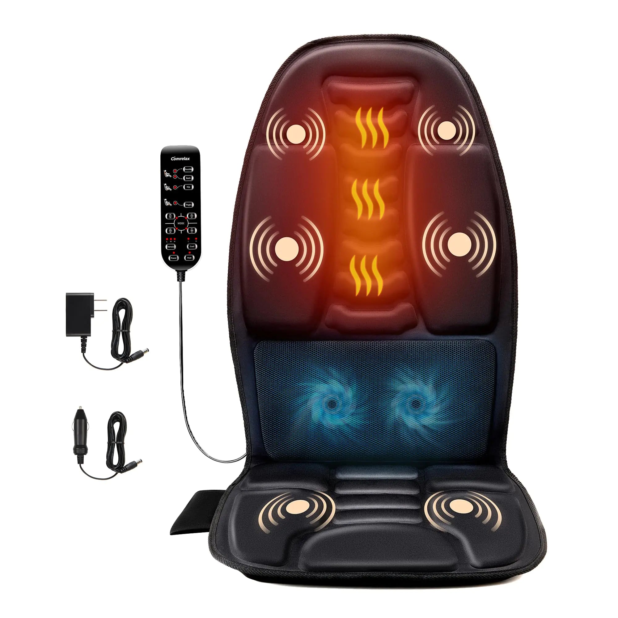 Back Massage Seat Cushion Unique Cooling & Heating Function to Relief Fatigue and Muscle Tension Full Back Vibration Massager for Home or Office Chair Use