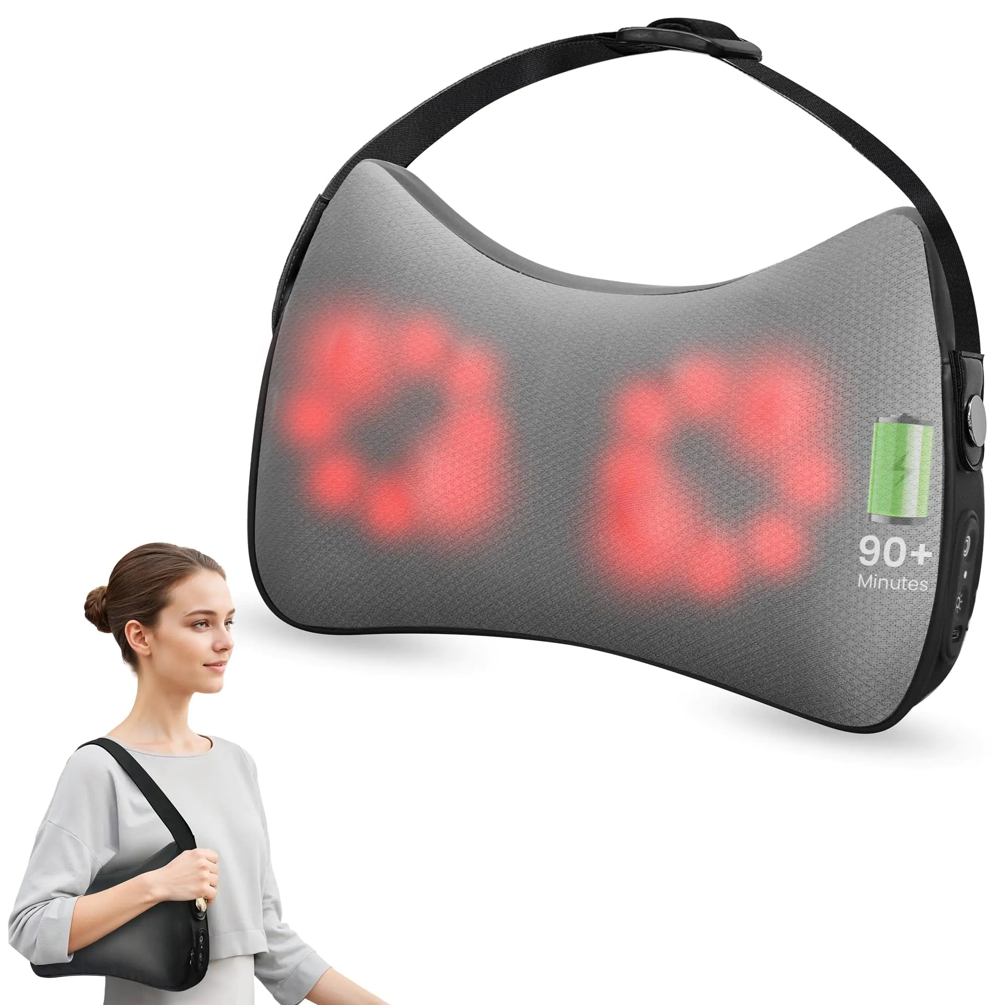 Snailax Shiatsu Back Massager for Pain Relief Deep Tissue Cordless Neck and Back Massager 4D Kneading Back Massager for Upper and Lower Back Massage Pillow Valentines Day Gift for Women Men