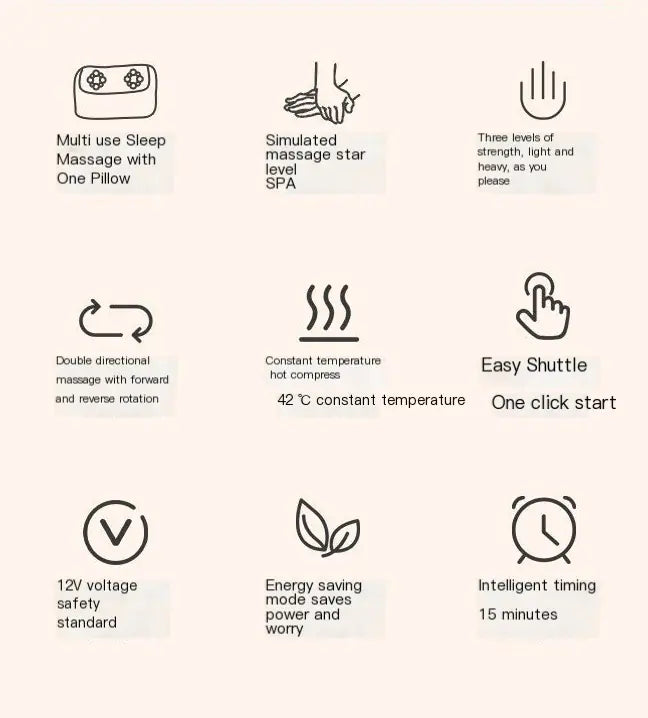 Neck Massage Pillow - Multi-Function Cushion Massager