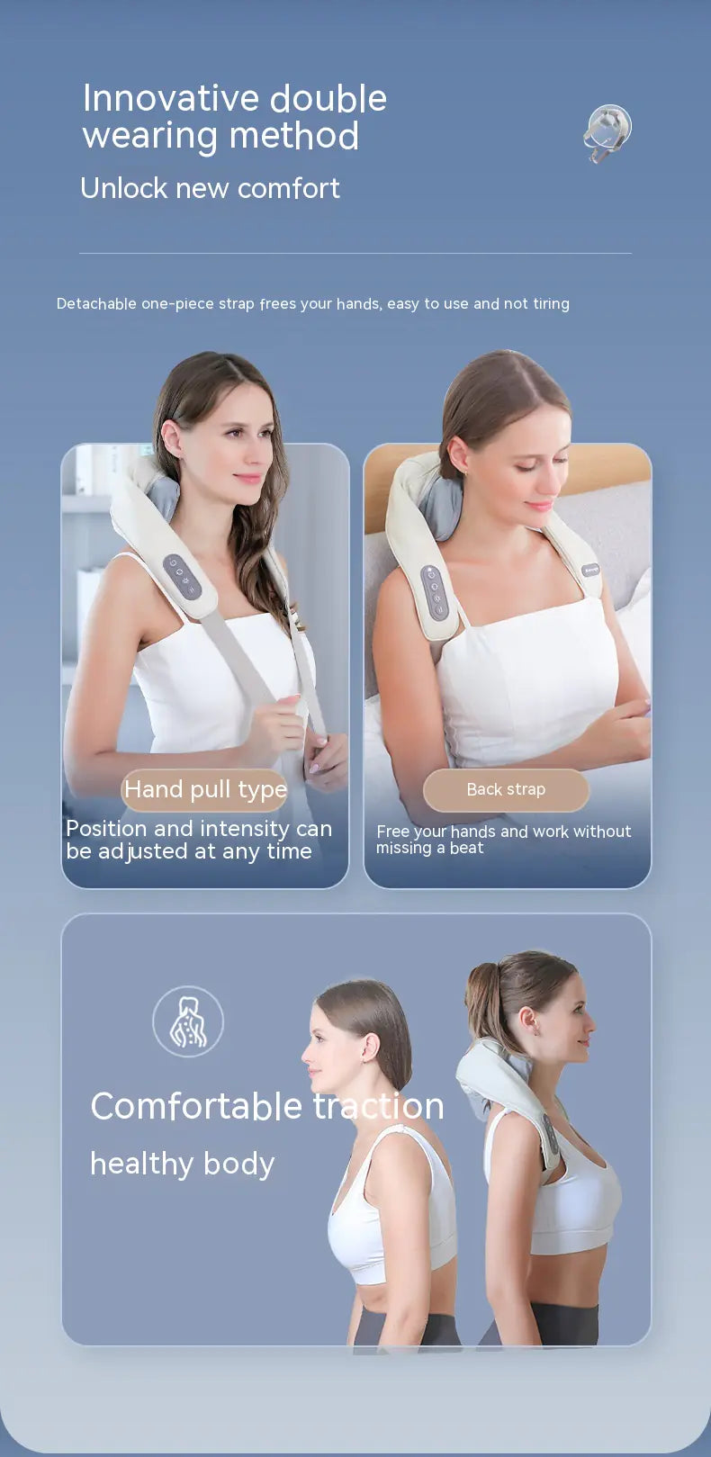 Shoulder And Neck Massage Instrument Neck Massager Neck Lifting Hot Compress Dredging Neck Trapezoid Muscle Clip Kneading